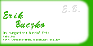 erik buczko business card